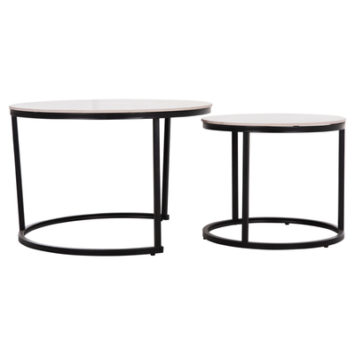 Set tavolina ndihmëse HomeMarkt Talos, rrethore, metal, 70cm, gri