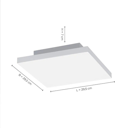 Plafonierë LED JUST LIGHT Canvas, 30 cm, drita bëhet si ta duash, e bardhë