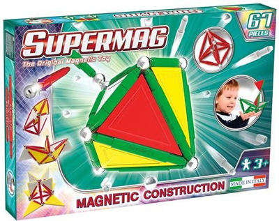 Set ndërtimi magnetik Supermag Primary, 67 pjesë, për kalamaj 3+