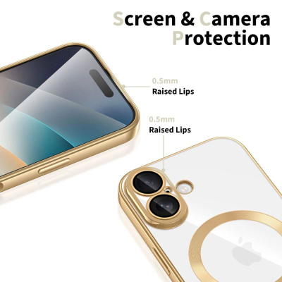 Kapak telefoni Tech-Protect MagFlex për iPhone 17, MagSafe, transparent, ngjyrë ari