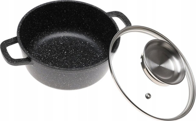 Tenxhere Zilner ZL-900, 1.7L, veshje mermeri, 18cm, e zezë