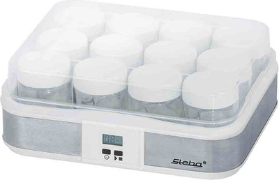Aparat për kos Steba JM 2, 12 kavanoza, 2.4L, i bardhë me inox