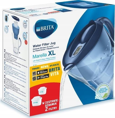 Filter uji për tavolinë BRITA Marella XL, 1 filtër, blu