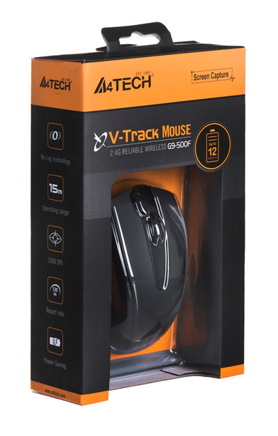 Maus A4tech G9-500F, Wireless, V-Track, 1000 DPI, i zi