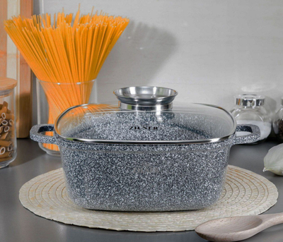 Tengere katrore Zilner Marble, 6.5L, për soba me induksion edhe gaz, gri mermeri