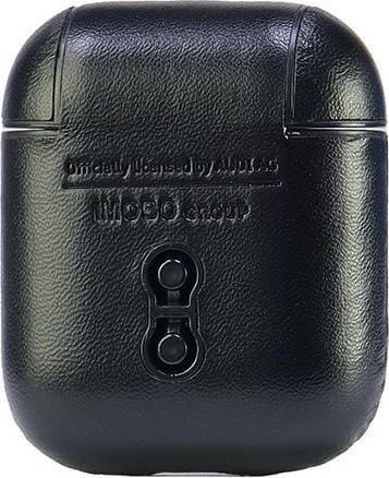 Futeri mbrojtës për AirPods Audi Leather Big Logo, lëkurë ekologjike, e zezë