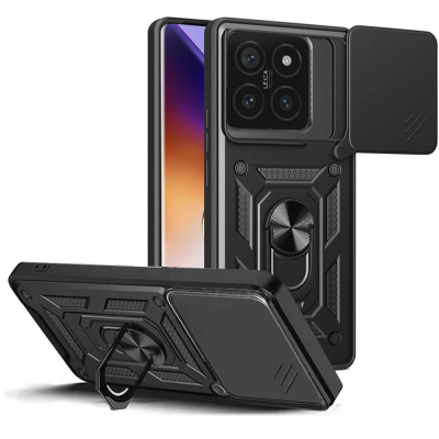 Kapak telefoni Tech-Protect Camshield Pro për Xiaomi 14T, kapak kamere, unazë 360°, i zi