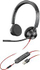 Kufje me kabllo Poly Blackwire 3320, me mikrofon, stereo, të zeza