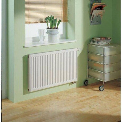 Radiator panelor Kermi V22 300x1200, montim në dysheme anë majtas, i bardhë