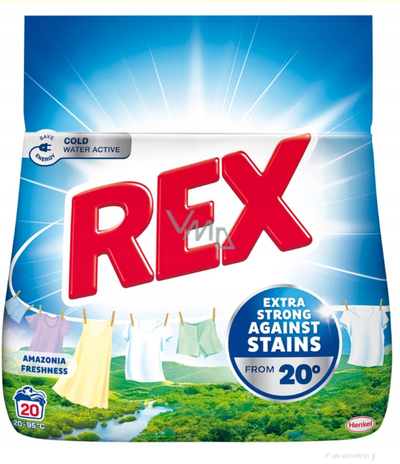 Pluhur larës për rroba të bardha Rex Amazonia Freshness, 1.1kg