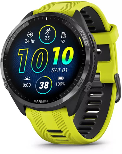 Ora e mençme Garmin Forerunner 965, 1.4" AMOLED, GPS, e verdhë