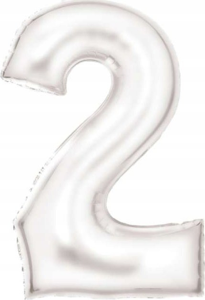 Balonë folie numër 2, 86 cm, satin e bardhë