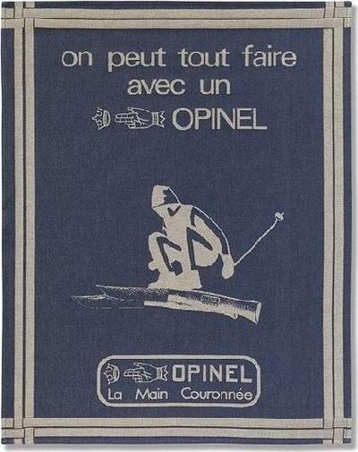 Peshqir kuzhine Opinel, pambuk jacquard, 50 x 70 cm, blu