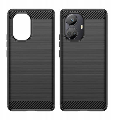 Këllëf telefoni Armor për Realme 10 Pro Plus, TPU i fortë, me teksturë karboni, i zi