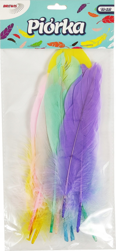 Pupla dekorative Brewis Goose Feathers, 15-20cm, ngjyra pastel