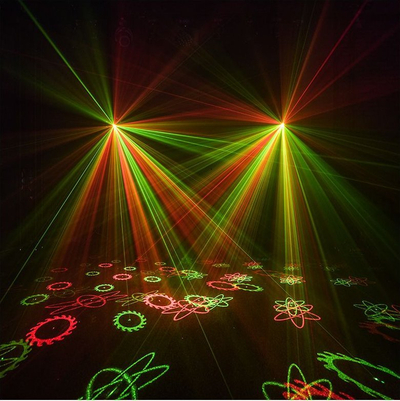 Efekt drite Light4Me Octaled, 3 në 1, LED RGBWA, lazer i kuq dhe jeshil, i zi