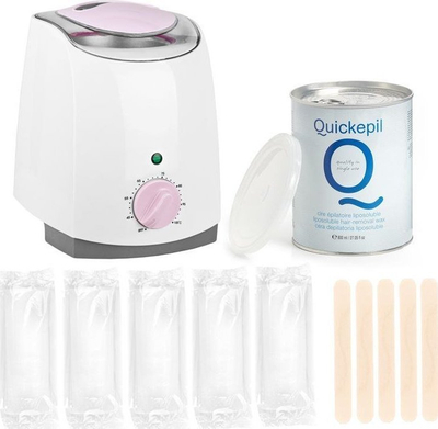 Set depilimi Activ Depilation, ngrohës dylli me termostat, kanaçe dylli 800ml, i bardhë