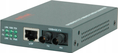 Konvertues rrjeti Roline Fast Ethernet 21.13.1070, RJ-45 në ST, 10/100 Mbit/s, gri