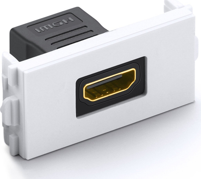 Panel HDMI Ugreen MM113, konektor drejt, për montim në mur, i bardhë