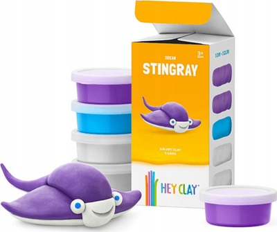 Set plasteline Hey Clay Stingray, thahet në ajër, 3+ vjeç, shumëngjyrësh