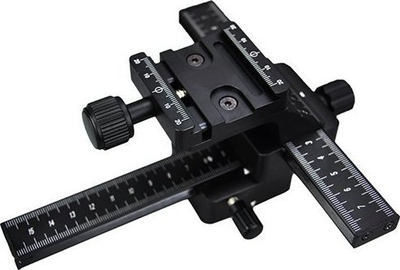 Shinë makro për tripod Kiwifotos FC-1II, 4 drejtime, pllakë Arca Swiss, e zezë