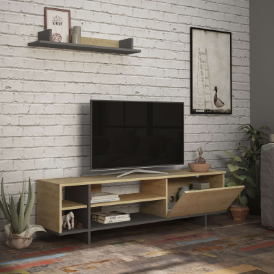 Komodë për TV Decortie Stockton 160 cm, kafe e hapur