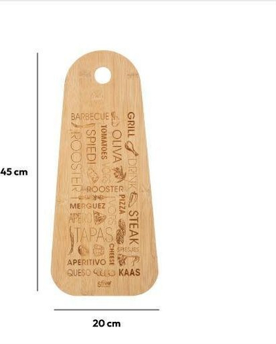 Dërrasë servirjeje 5Five Tapas, set 2 copë, bambu, 45x19cm, ngjyrë druri natyrale