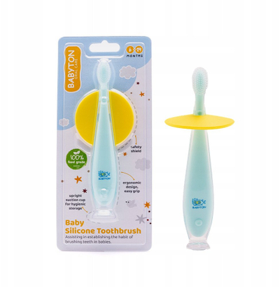 Furçë dhëmbësh për bebe Babyton, silikon, 6–24 mujsh, e bardhë