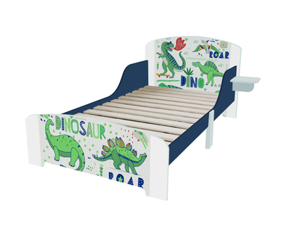Shtrat fëmijësh U-grow Junior Dino, 140x70 cm, MDF, shumëngjyrësh