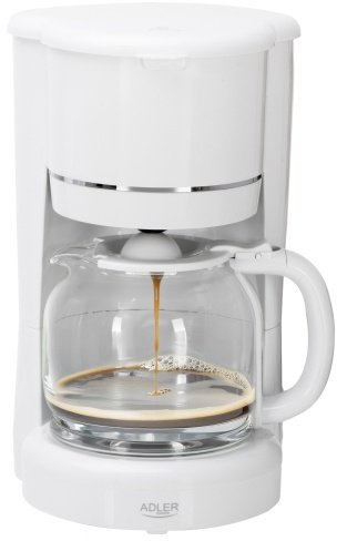 Aparat за кафе со филтер Adler AD 4383, 1.5L, за мелено кафе, бел