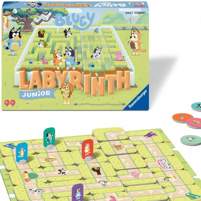 Lojë tavoline Ravensburger Labyrinth Junior Bluey, për kalamaj, shumëngjyrëshe