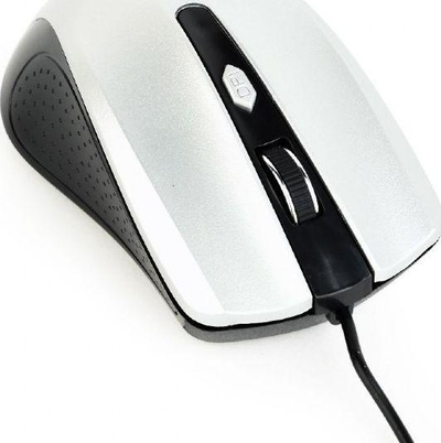 Maus Gembird MUS-4B-01-BS, me kabllo, USB, i bardhë dhe i zi