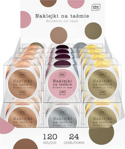 Ngjitëse zbukurimi në shirit Interdruk Stickers On Tape Glam, 120 copë, me lloj-lloj dizajnesh të përziera