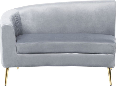Divan Beliani Moss, 4 vende, i harkuar me kadife, gri e çelët