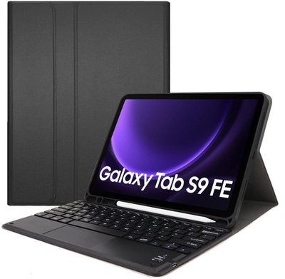 Këllëf me tastierë Bluetooth për tablet Samsung Galaxy Tab S9 FE, me touchpad, i zi