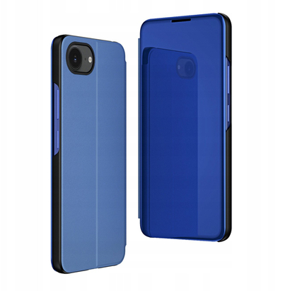 Навлака за телефон Hurtel Clear View за iPhone 16e, со капак, сина