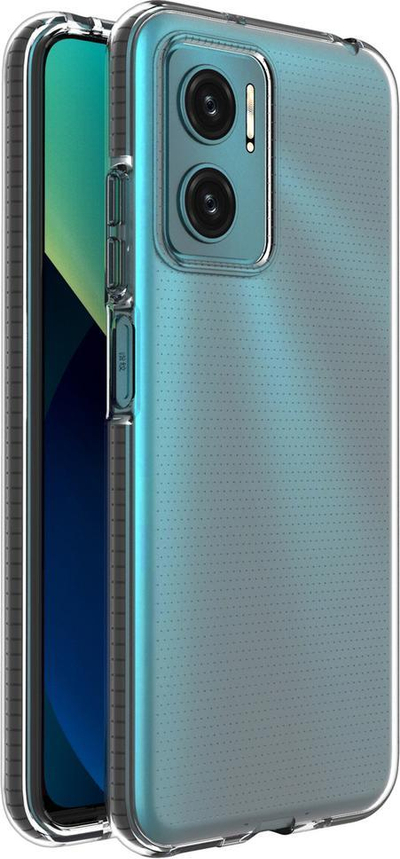 Kapak telefoni Hurtel Spring Case për Xiaomi Redmi 10, xhel transparent, kornizë me ngjyra, i zi