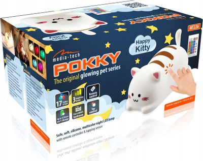 Lampë nate Media-Tech Pokky Happy Kitty MT226, silikoni, shumëngjyrëshe