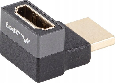 Adapter HDMI Lanberg 2.1, 8K, 90° përpjetë, gri e zezë