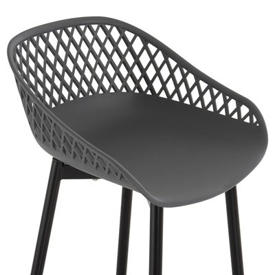 Stol bari Avaya 46x48x99Hcm (HM8686.20), gri/ zezë
