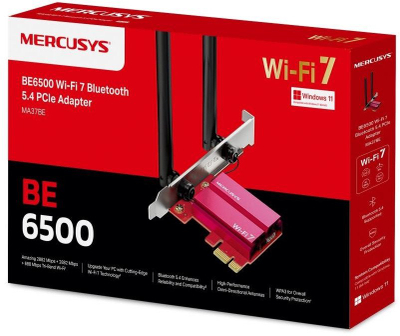 Kartë rrjeti Mercusys MA37BE, PCIe WiFi 7, Bluetooth 5.4, e zezë