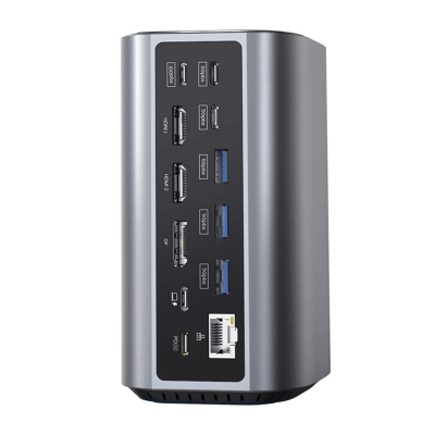 Docking station BlitzWolf BW-TH15, 17 në 1, 4K, gri metalik