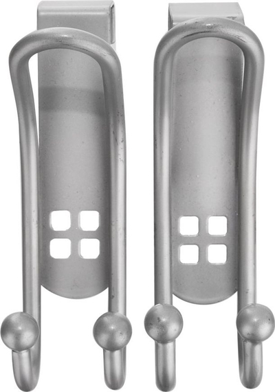 Varëse dyshe për derë dhe dollap, çelik inox, set 2 copë, argjendtë