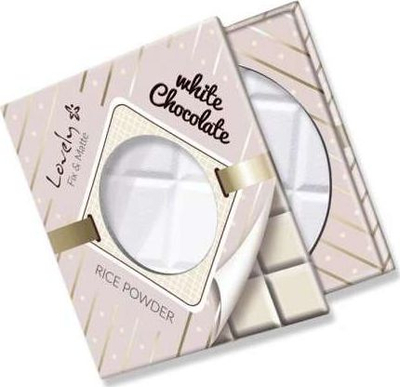 Pudër transparente fytyre Lovely White Chocolate Rice Powder, matifikuse, e bardhë