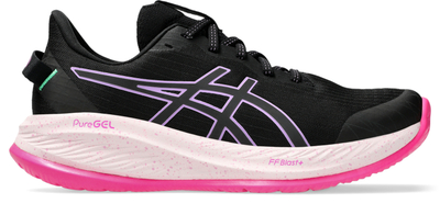 Atlete ASICS Gel Cumulus 26 Lite-Show për femra, amortizim FF BLAST PLUS, detaje reflektuese, e zezë e bardhë rozë