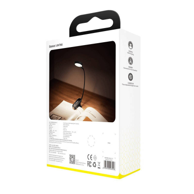 Lampë tavoline Baseus Mini Clip, LED, me bateri, gri