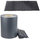 Rrip grafik për gardh PVC, 19x35 m, 450 g/m², me 20 kapëse, ngjyrë grafit gri