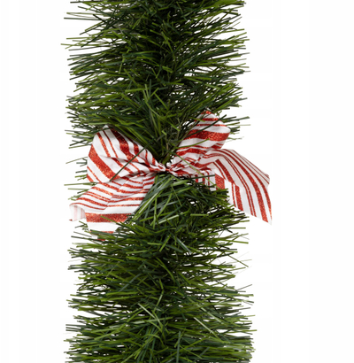 Garlandë dekorative me fjongo rozë, 2.7m, 20cm, jeshile