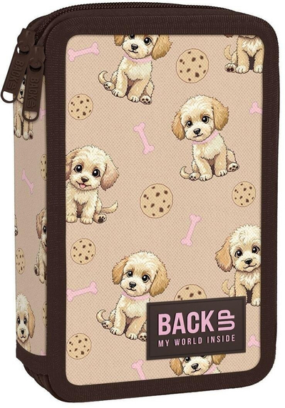 Penar Back Up Dogs, me 2 zinxhirë, i mbushur, bezhë me shumë ngjyra