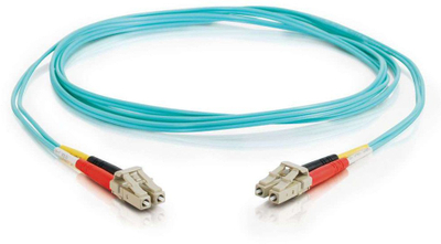 Kabllo fibër optike C2G 85554, 10m, LC duplex OM3, turkeze